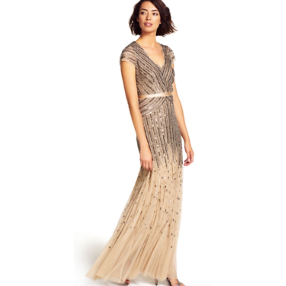Adrianna papell gown worn once. Beautiful and comfortable.Size 2/4